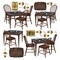 Party Central Club Pack of 180 Brown and Gray Western Saloon Table Wall Decors 39"